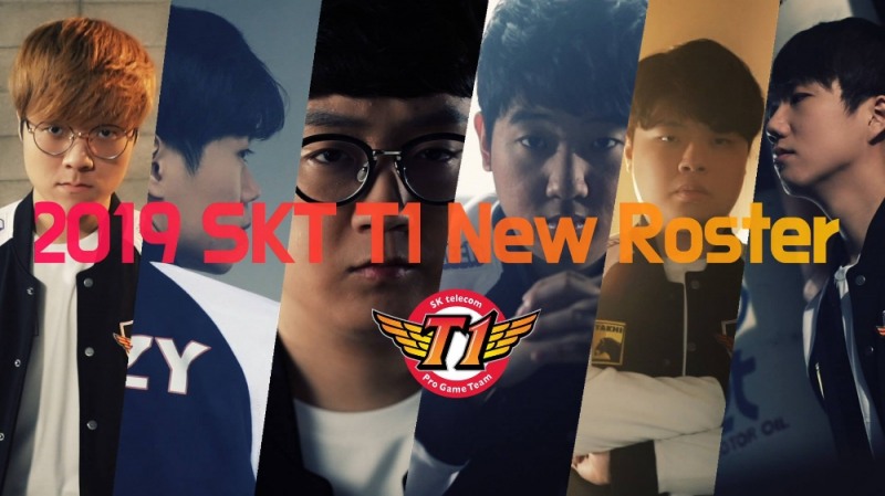 SK텔레콤 T1이 2019 시즌을 앞두고 새로 영입한 선수들(사진=SK텔레콤 T1 페이스북 발췌).