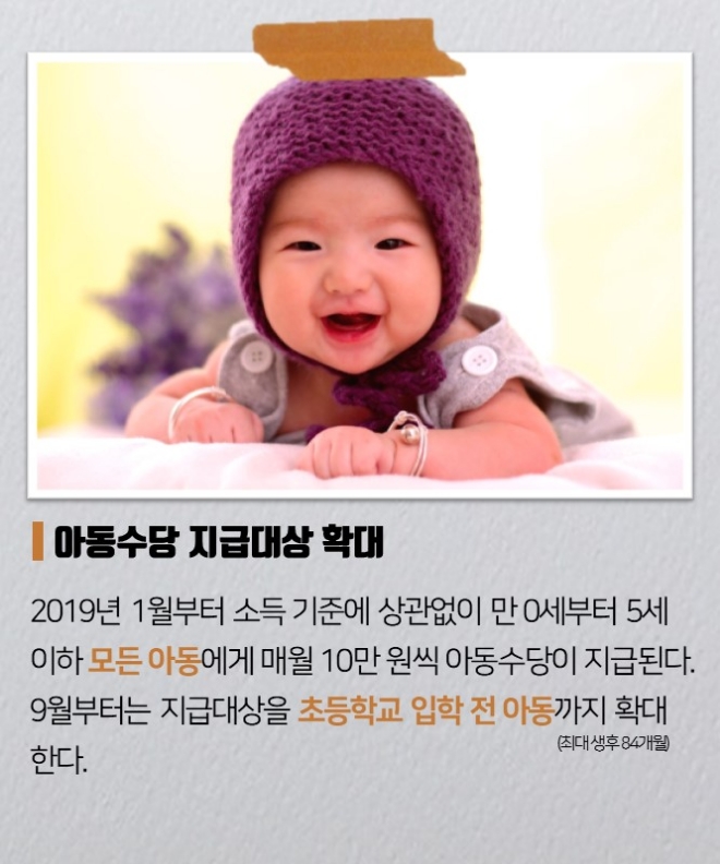 [카드뉴스] 2019년 달라지는 육아정책 미리보기
