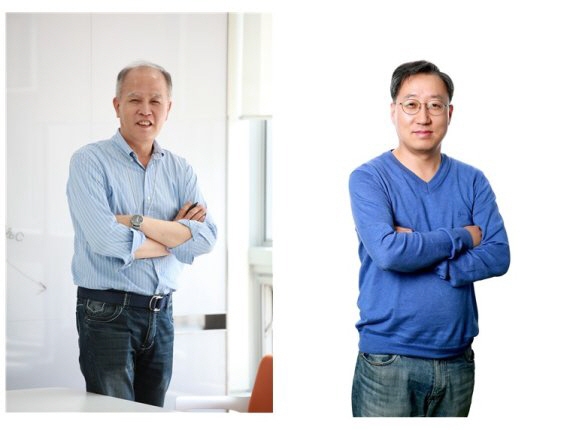 3일 카카오뱅크는 이사회를 열고 이용우(좌)·윤호영(우) 공동대표의 연임을 확정했다.  사진=카카오뱅크