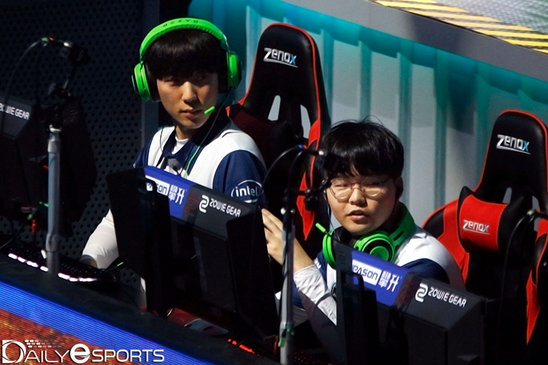 OGN 엔투스 포스의 '야크' 김보현(왼쪽)과 '케일' 정수용.