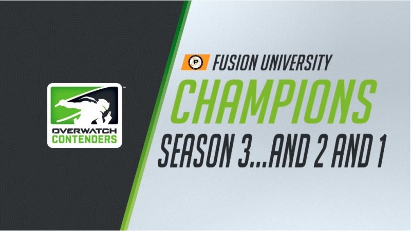 북미 컨텐더스 시즌1, 2에 이어 시즌3까지 제패한 퓨전 유니버시티(출처=중계방송 캡처).