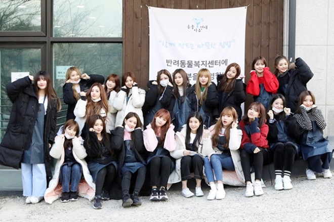 아이즈원·프로미스나인, 새해맞이 유기동물 봉사활동 참여