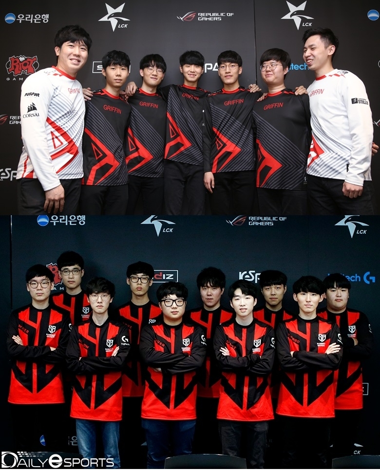 ESPN 파워랭킹에서 1위에 오른 그리핀(위)과 8위로 점프한 샌드박스 게이밍.