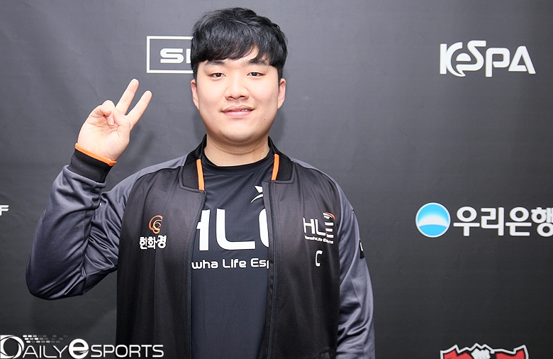 역대 8번째 롤챔스 1,000킬을 달성한 한화생명e스포츠의 원거리 딜러 '상윤' 권상윤.