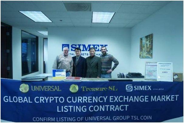 사진=북미 거래소 시멕스(SIMEX), TSL코인 4월 30일 상장 공식 발표