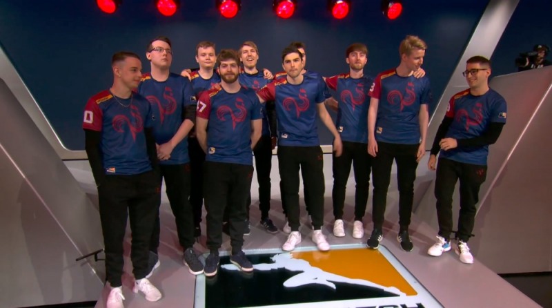 런던 스핏파이어를 상대로 창단 첫 승을 거둔 파리 이터널(사진=중계방송 캡처).