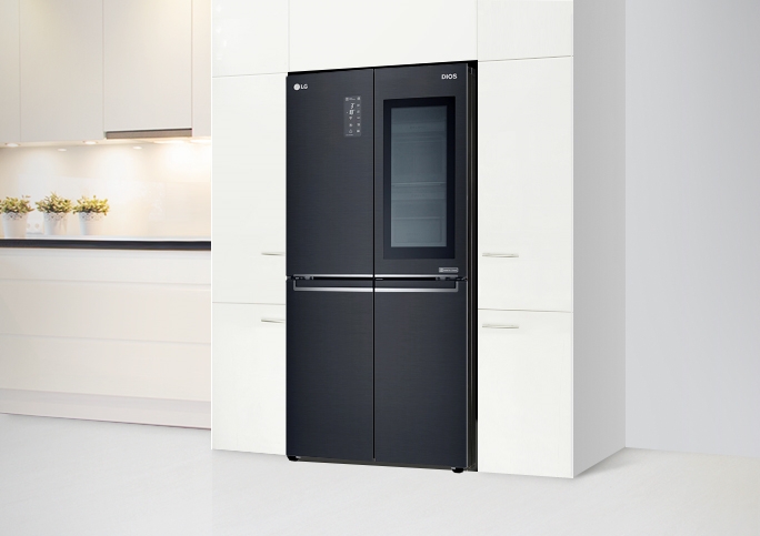 좁은 공간에도 최적화, 'LG DIOS 상냉장 세미빌트인 냉장고'