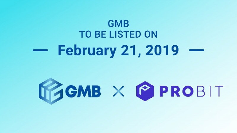 GMB코인, 대형 글로벌 암호화폐 거래소 BW 및 DigiFinex 상장에 이어 국내거래소 프로비트에 21일 상장