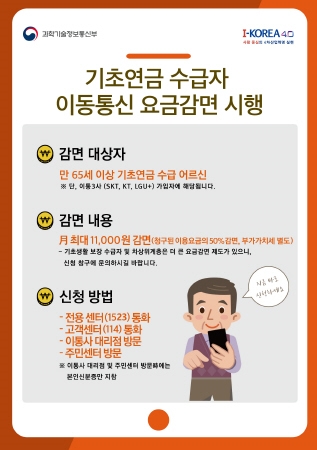 음성군, 기초연금 수급자 이동통신 요금 감면 시행