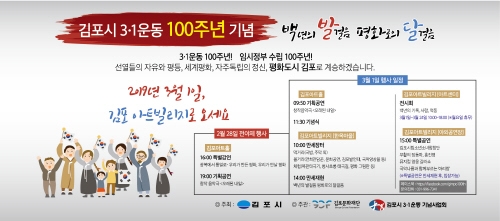 김포시, 3·1운동 100주년 기념 문화예술행사 추진