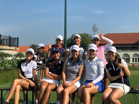 좌측상단부터 이자벨라, 아야카, 빳따마키시꿀, 샤오링, 루이자, 석수컨트, 예저우, 켈리, 후타바. 사진=KLPGA 제공