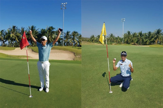 베트남 동계훈련 중 연습 라운드에서 홀인원 2개를 기록한 문경준. 사진=KPGA 제공