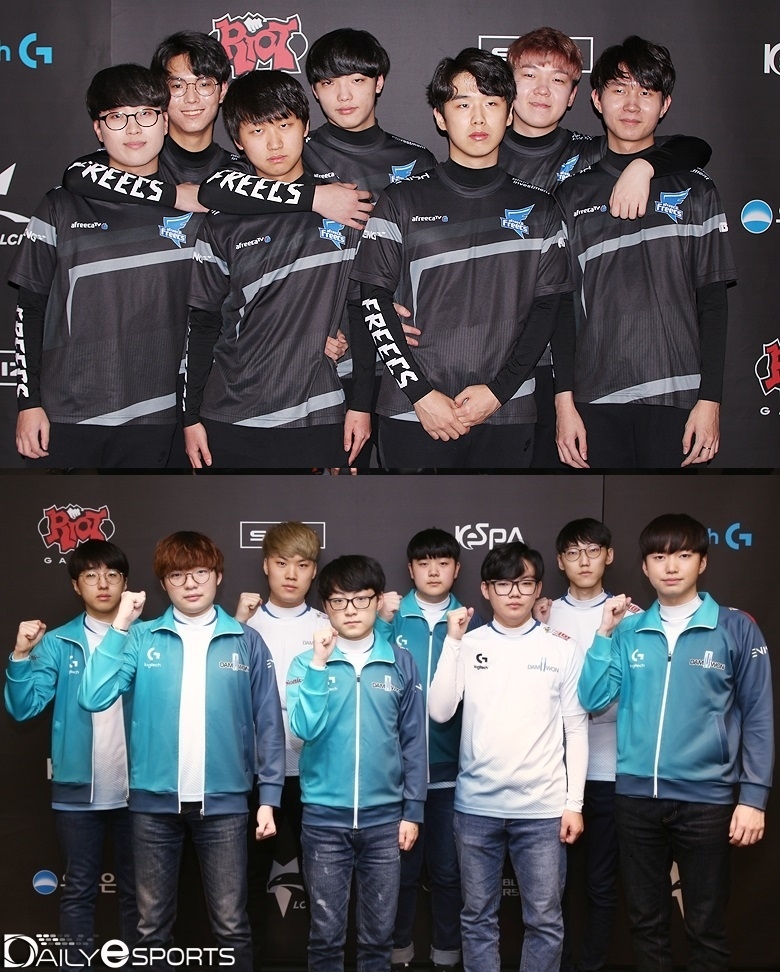 아프리카 프릭스(위)와 담원 게이밍.