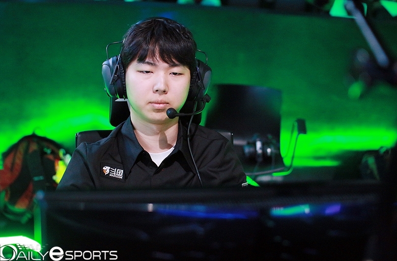 1세트 리산드라로 활약하며 세트 연패를 끊어낸 진에어 그린윙스의 미드라이너 '그레이스' 이찬주.