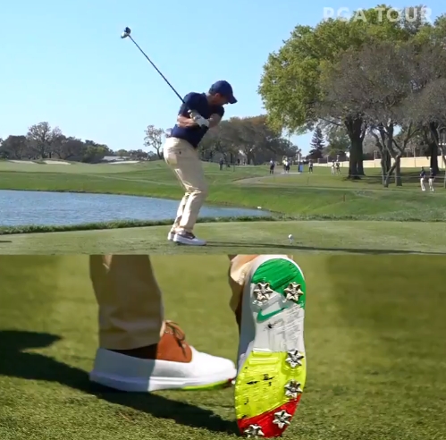 아널드 파머를 기리는 복장으로 1라운드에 출전한 매킬로이. 사진=PGA SNS 캡쳐