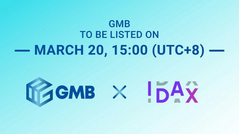 GMB코인, 글로벌 대형 암호화폐 거래소 아이닥스(IDAX)에 3월 20일 상장