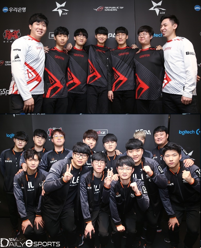 분위기 전환을 위해 반드시 이겨야 하는 그리핀(위)과 한화생명e스포츠.