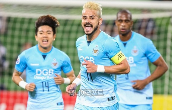 대구FC 공격을 이끌고 있는 세징야(중앙)와 김대원(왼쪽), 에드가(오른쪽) 모습. 사진제공_대구FC