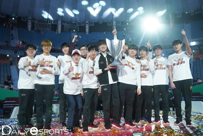 한국을 대표에 MSI 출전한 SK텔레콤 T1.