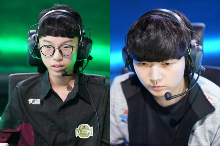 진에어 그린윙스 '시즈' 김찬희(왼쪽)과 ES 샤크스 '캐치' 윤상호.