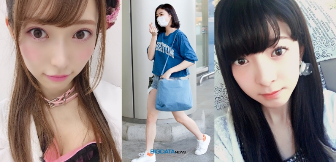 일본 걸그룹 NGT48의 야마구치 마호, 하세가와 레나, 스가하라 리코