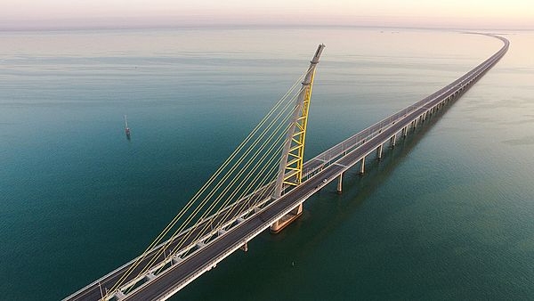 셰이크 자베르 코즈웨이 메인브릿지(사장교). 사진=현대건설 제공