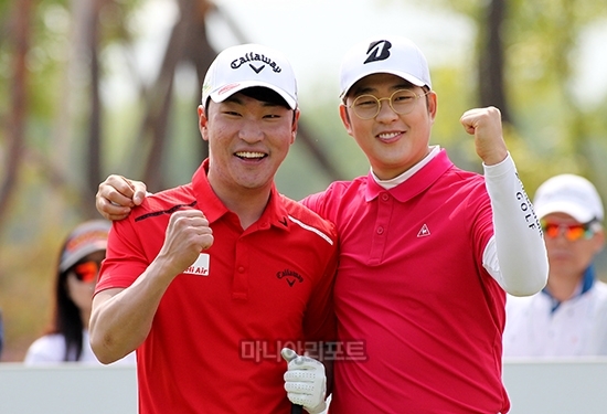 전가람은 최종라운드에서 배우 박광현과 한 조로 경기했다. 인천=김상민 기자