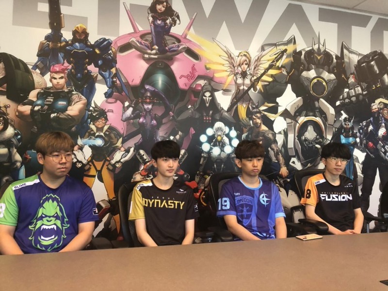 왼쪽부터 '슬라임' 김성준, '플레타' 김병선, '퓨리' 김준호, '카르페' 이재혁(사진=블리자드 엔터테인먼트 제공).