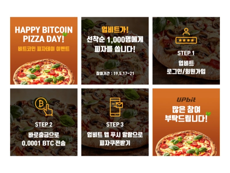업비트, 해피 비트코인 피자데이이벤트 개최