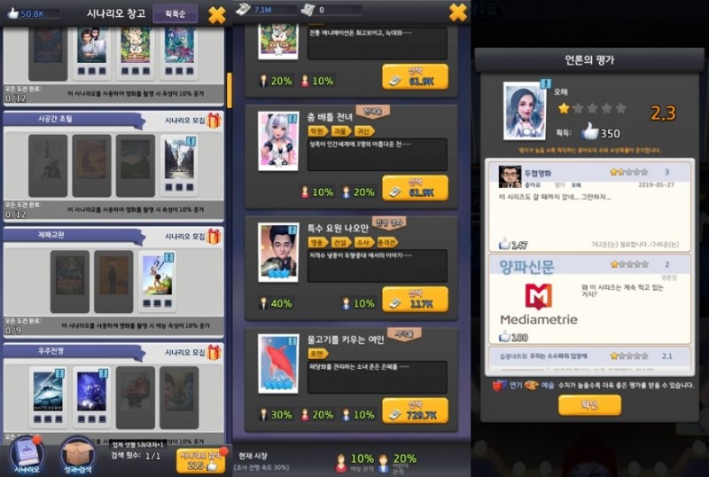 좋은 시나리오를 고르는 일은 영화 흥행과 직결된다.