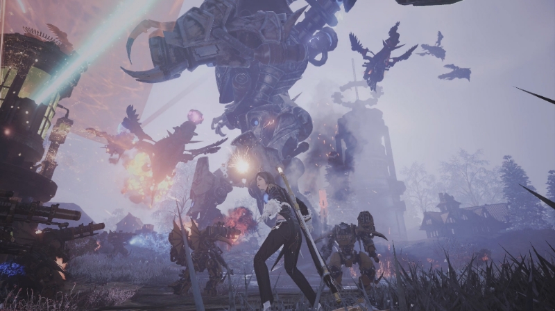 '거신전' 스크린샷. 공격측에서 거신을 소환해 수비측 성물 파괴를 위해 활용할 수 있다.