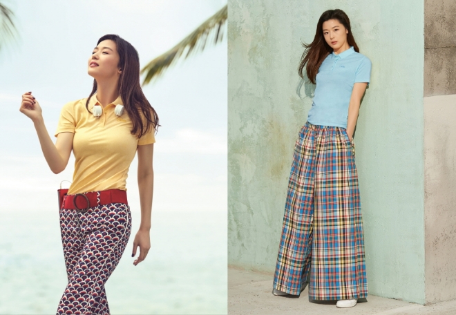 폴로 티셔츠를 활용한 독특한 뉴트로룩 네파 전지현 화보컷 / 사진 제공 = 네파