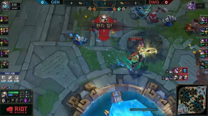 펜타킬을 달성한 담원 게이밍의 미드 라이너 '쇼메이커' 허수.