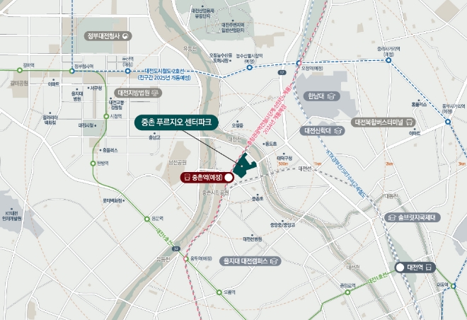 중촌 푸르지오 센터파크 지역도