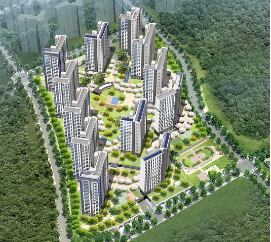 오포 더샵 센트럴포레 조감도.(이미지=포스코건설)