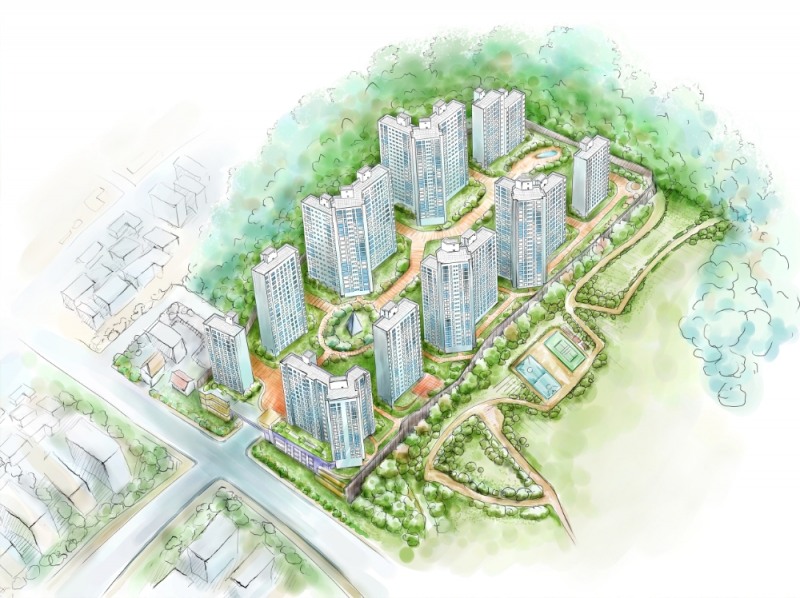 힐스테이트 광교산 조감도.(이미지=현대건설)