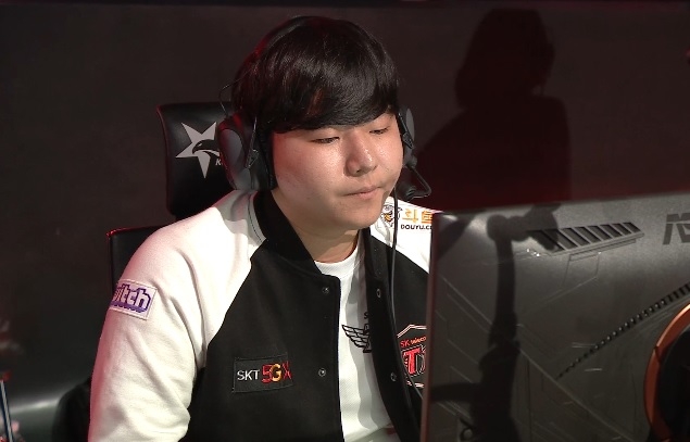 LCK 데뷔전을 치르는 SK텔레콤 T1 '고리' 김태우(사진=생중계 화면 캡처).
