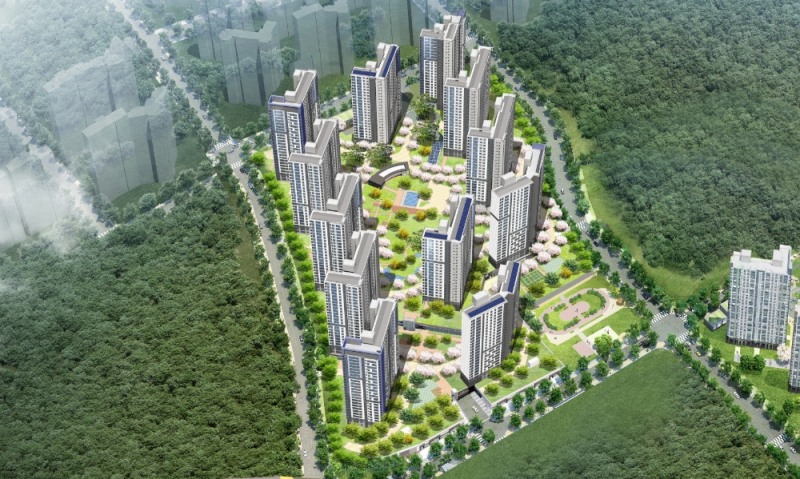 오포 더샵 센트럴포레 조감도.(이미지=포스코건설)