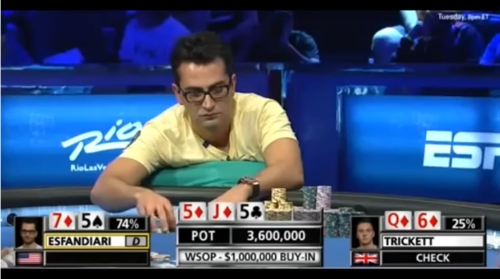 역대 최고액 우승상금을 획득한 마술사 출신 프로 포커 플레이어 안토니오 에스판디아리.