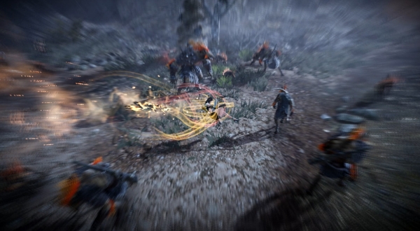 란의 돌진기술 '봄바람', 빠르게 적에게 접근해 강력한 공격을 가한다.