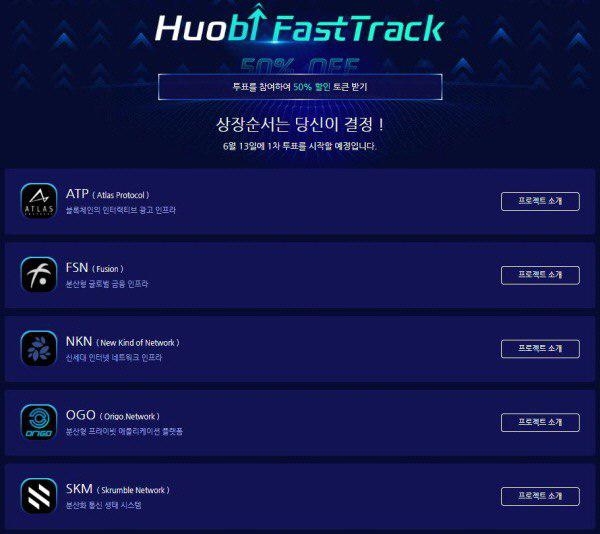 후오비 패스트 트랙 1기의 성적은? 2기 패스트 트랙 후보는 어디?