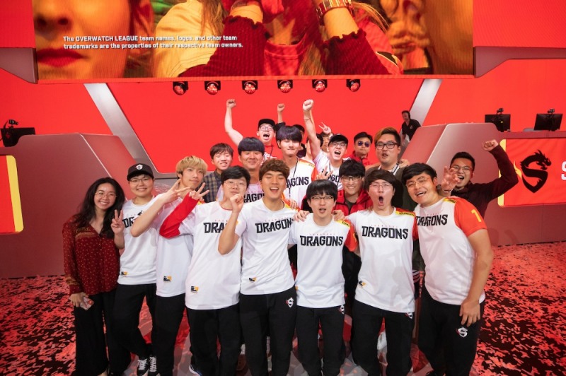 창단 첫 우승을 차지한 상하이 드래곤즈(사진=블리자드 엔터테인먼트 제공).