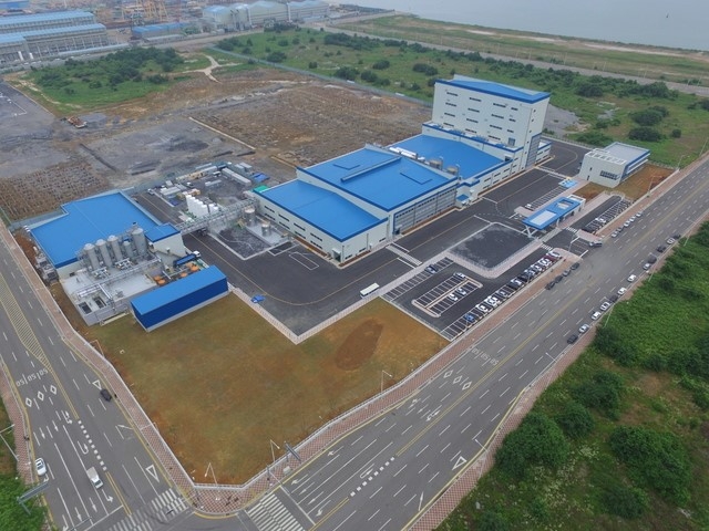 포스코케미칼이 전라남도 광양 율촌산단에 조성하고 있는 16만5203㎡ 면적의 양극재 광양공장과 부지 전경. (사진=포스코케미칼 제공)