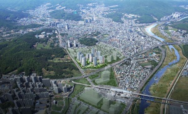 광주역 자연&자이 광역조감도