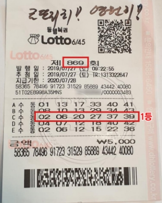 로또 1등 당첨자, “가정형편 어려운 학생들 돕고 싶다” 밝혀