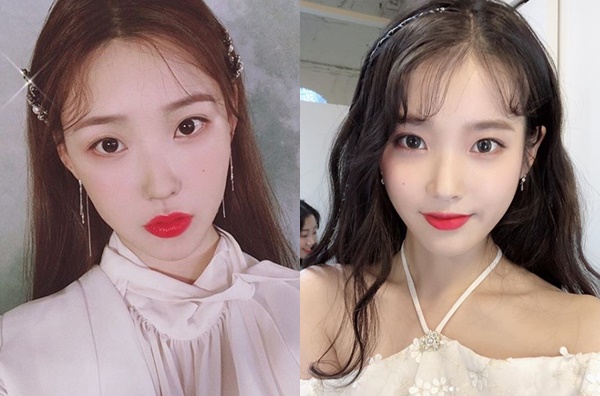 이사배(왼),아이유(사진=인스타그램캡처)