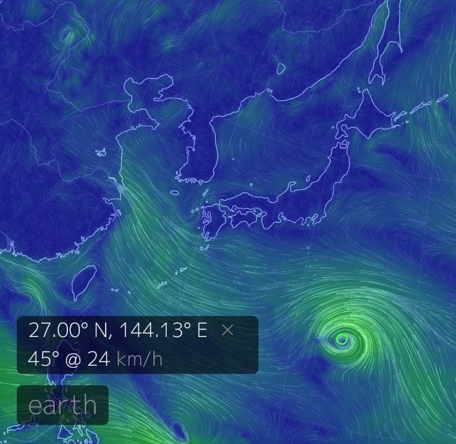 태풍경로, 벌써부터 쏠리는 눈눈눈...현재 위치 위도 27.0 경도 144.1