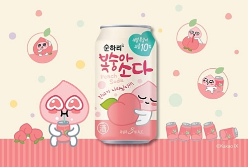 롯데주류, 3도 짜리 '순하리 복숭아 소다'본격 시판