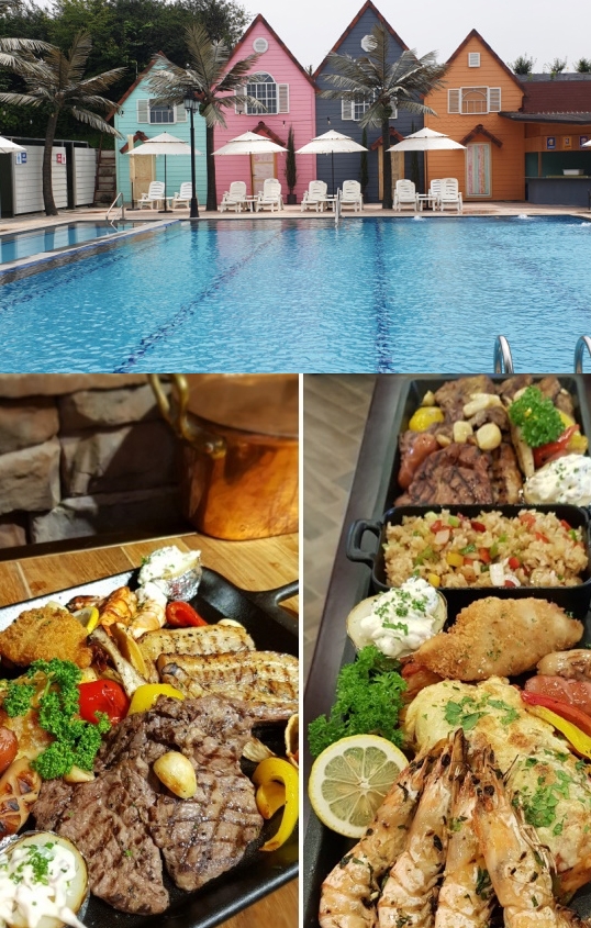 안성 파크엘림, 생각치도 않은 독특한 조합...먹고 옆에서 수영까지