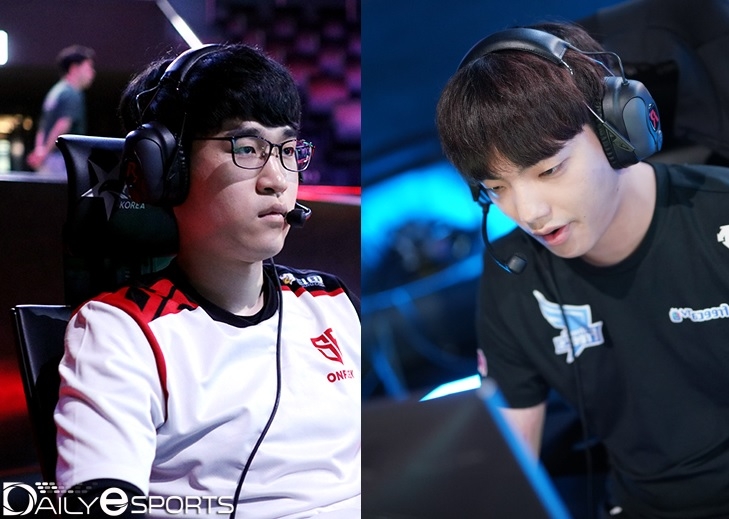 샌드박스 게이밍의 정글러 '온플릭' 김장겸(왼쪽)과 아프리카 프릭스의 '드레드' 이진혁.